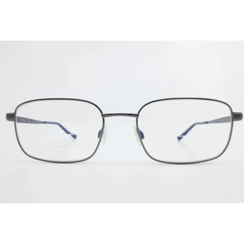 Flexon Collins 600 033 Eyeglasses Dark Gunmetal Titanium Rectangle Frames